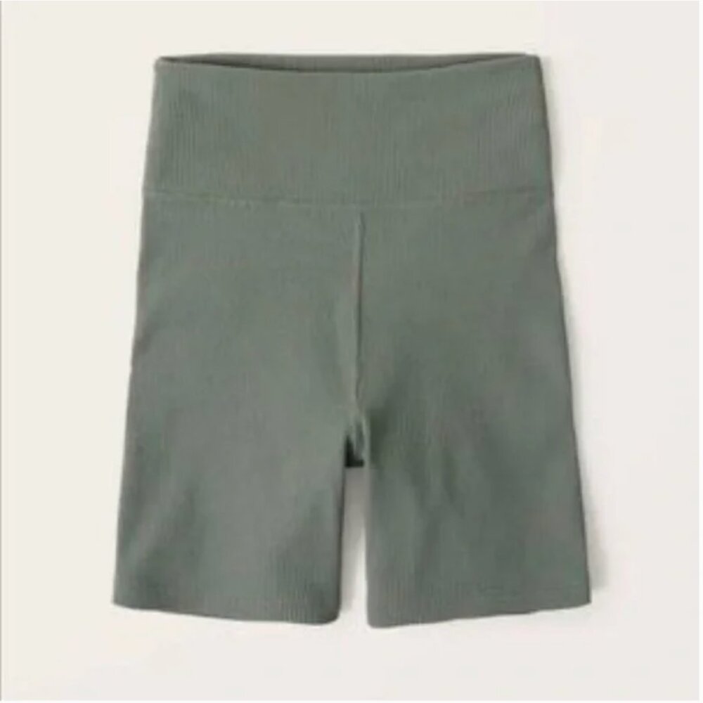 Abercrombie & Fitch 90s Contour High-Waisted Bike Short — Sage Green